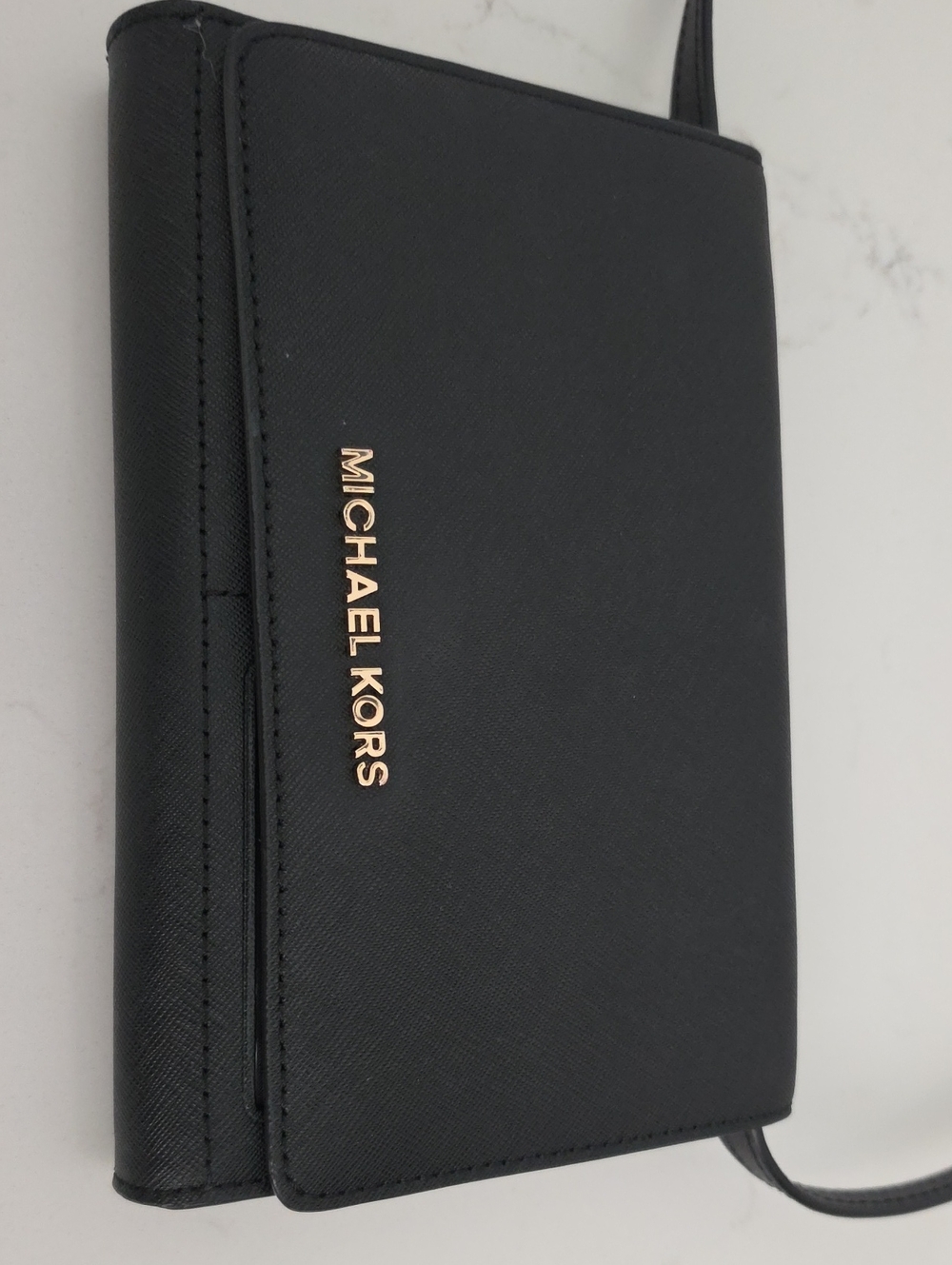 Michael Kors Black Saffiano Leather Crossbody Wallet